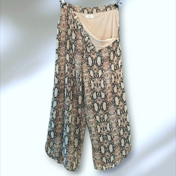 Sage The Label Wide Leg Palazzo Pants Sexy Python Print Womens Medium LA474485 - Picture 6 of 10
